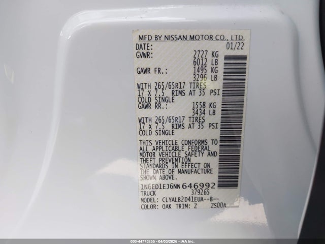 2022 NISSAN FRONTIER 1N6ED1EJ6NN646992 Photo 8