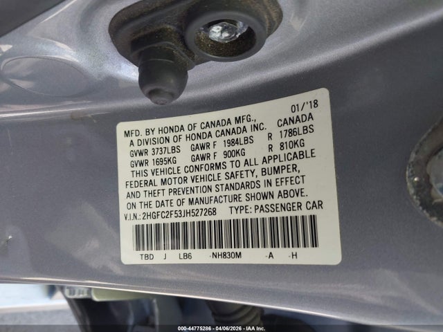 2018 HONDA CIVIC 2HGFC2F53JH527268 Photo 8