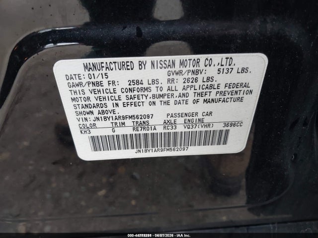 Продаж на аукціоні авто 2015 Infiniti Q70 3.7x, vin: JN1BY1AR9FM562097, номер лоту: 44775291