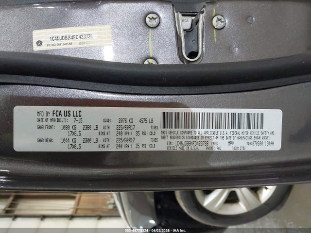 Продаж на аукціоні авто 2015 Jeep Compass Sport, vin: 1C4NJDBB4FD423738, номер лоту: 44775324