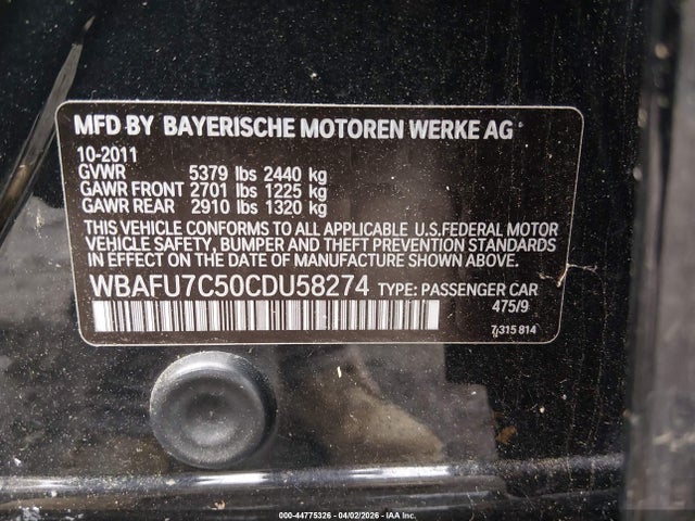 2012 BMW 535I WBAFU7C50CDU58274 Photo 8