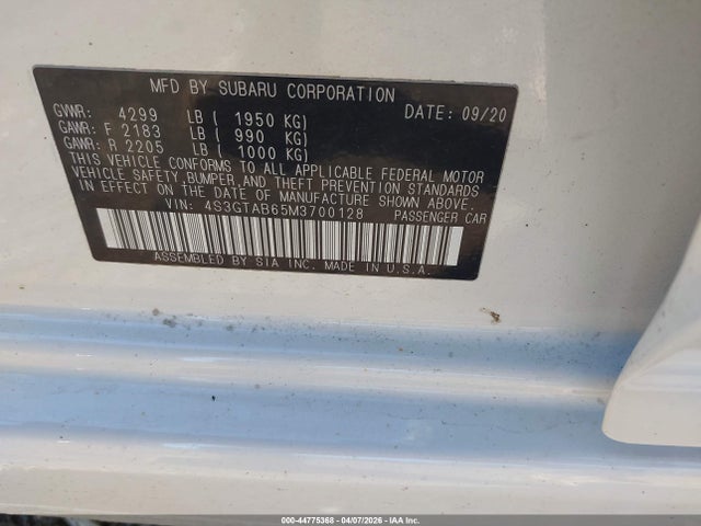 Продажа на аукционе авто 2021 Subaru Impreza 5-door, vin: 4S3GTAB65M3700128, номер лота: 44775368