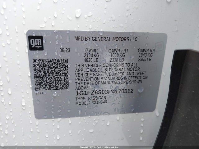 1G1FZ6S03P4170512 Chevrolet Bolt Euv Fwd Premier