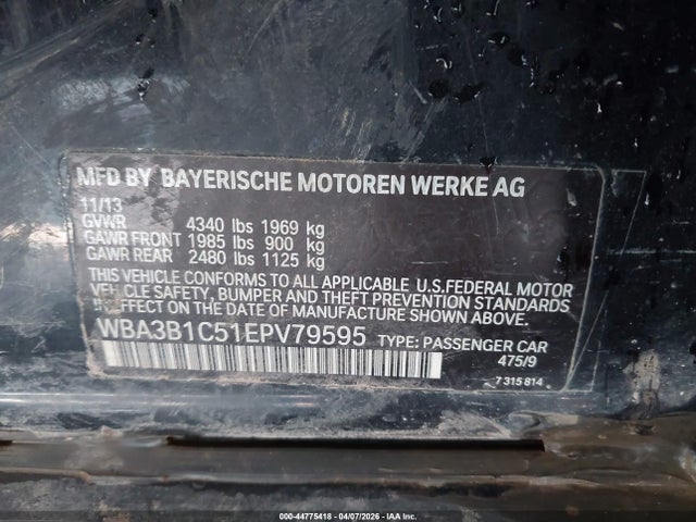 2014 BMW 320I WBA3B1C51EPV79595 Photo 8