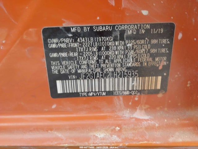 2020 SUBARU CROSSTREK JF2GTAEC2LH215935 Photo 8