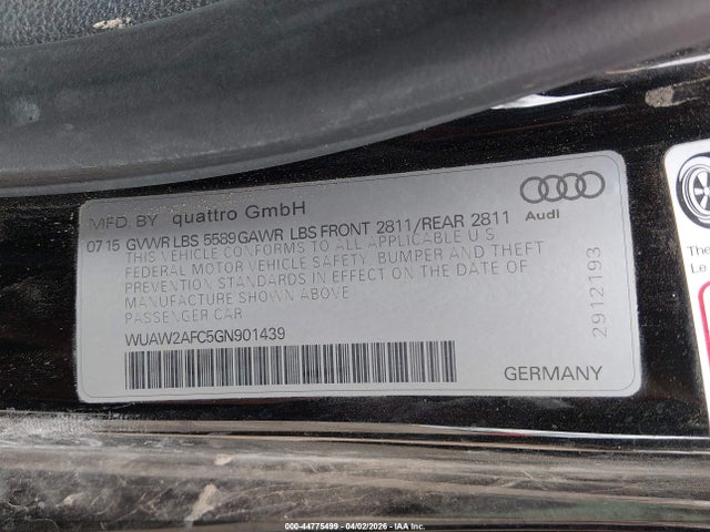 Aukcja sprzedaży 2016 Audi Rs 7 4.0t Prestige, vin: WUAW2AFC5GN901439, numer aukcji: 44775499