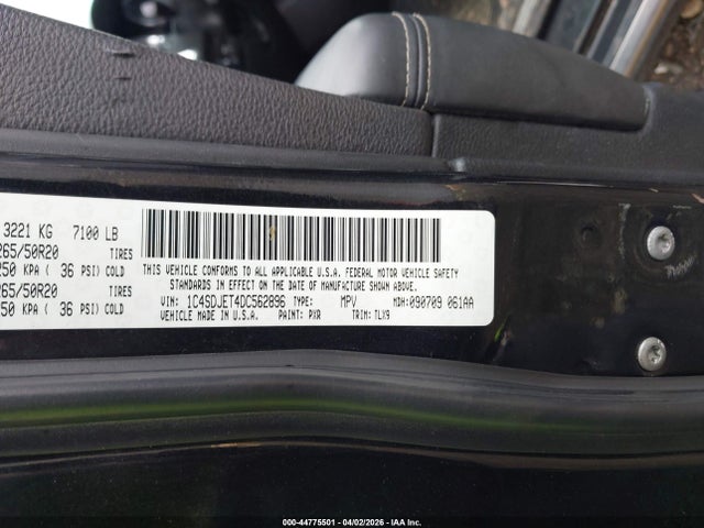 44775501 :رقم المزاد ، 1C4SDJET4DC562896 vin ، 2013 Dodge Durango Citadel مزاد بيع