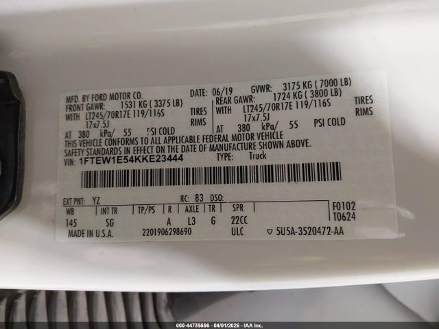 2019 FORD F-150 1FTEW1E54KKE23444 Photo 8