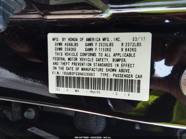 Продажа на аукционе авто 2017 Acura Tlx Technology Package, vin: 19UUB2F55HA006863, номер лота: 44775569
