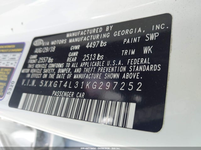 2019 KIA OPTIMA 5XXGT4L31KG297252 Photo 8