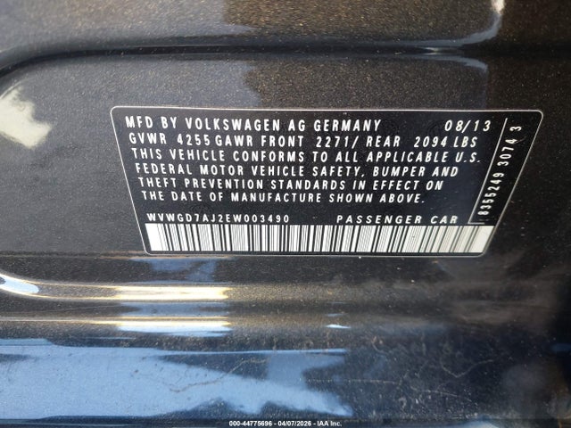Aukcja sprzedaży 2014 Volkswagen Gti Wolfsburg Edition, vin: WVWGD7AJ2EW003490, numer aukcji: 44775696