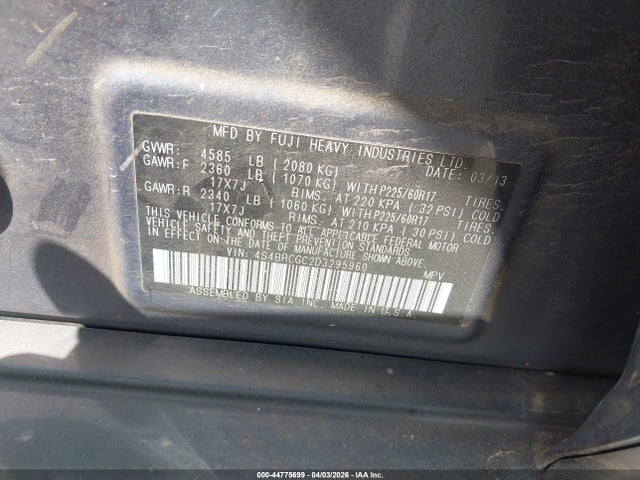 Aukcja sprzedaży 2013 Subaru Outback 2.5i Premium, vin: 4S4BRCGC2D3295960, numer aukcji: 44775699