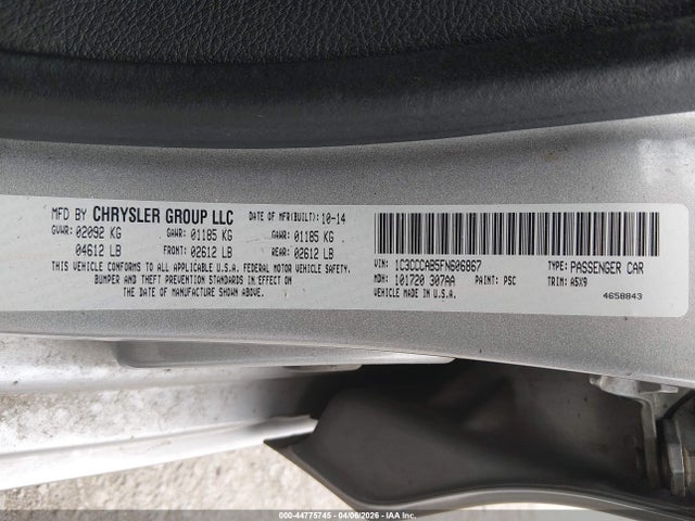 Продажа на аукционе авто 2015 Chrysler 200 Limited, vin: 1C3CCCAB5FN606867, номер лота: 44775745