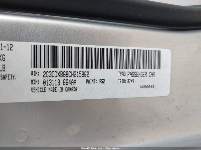 2012 DODGE CHARGER 2C3CDXBG8CH215862 Photo 8