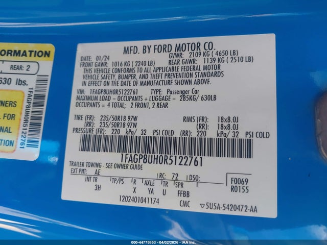 1FAGP8UH0R5122761 Ford Mustang Ecoboost Premium