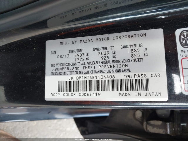 JM1BM1M74E1104406 Mazda Mazda3 I Grand Touring