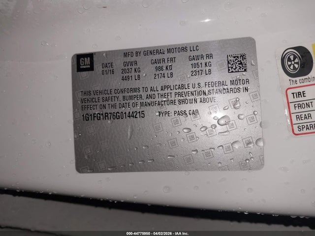 1G1FG1R76G0144215 Chevrolet CAMARO 2SS