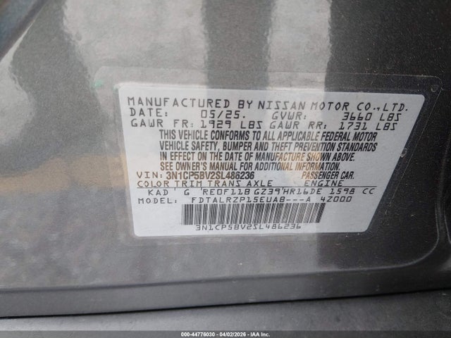 Nissan Kicks Play S 2025 3N1CP5BV2SL486236 Image 9