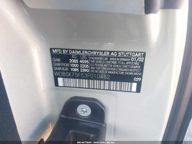 2003 MERCEDES-BENZ SL 500 WDBSK75F53F010452 Photo 8