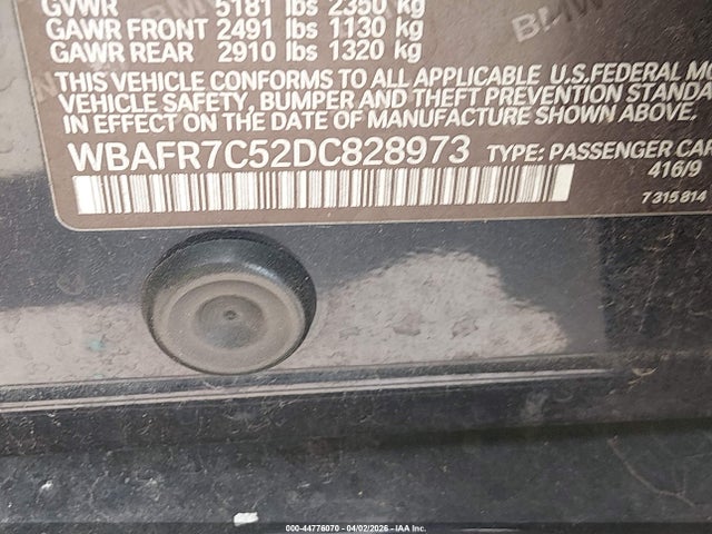 Продажа на аукционе авто 2013 Bmw 535i, vin: WBAFR7C52DC828973, номер лота: 44776070