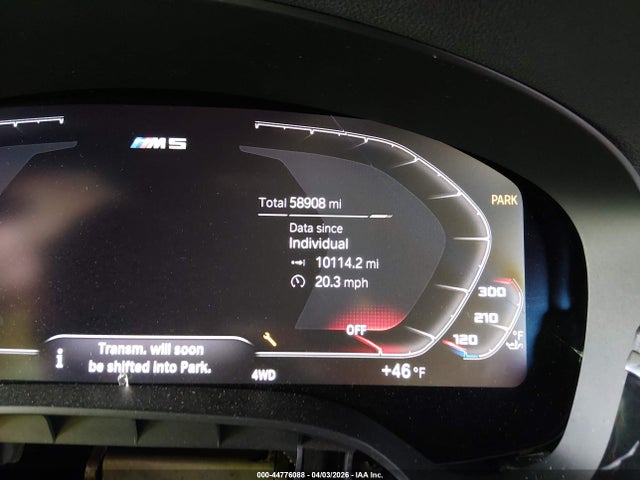 44776088 :رقم المزاد ، WBSJF0C02LCE36202 vin ، 2020 Bmw M5 مزاد بيع