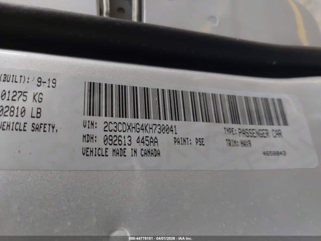 2019 DODGE CHARGER 2C3CDXHG4KH730041 Photo 8