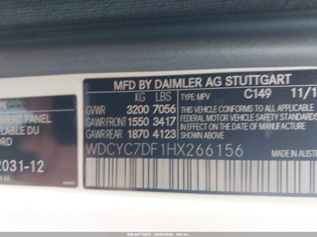 WDCYC7DF1HX266156 Mercedes-Benz Amg G 63 4matic