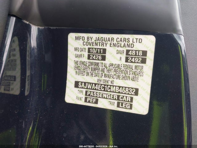 2012 JAGUAR XK SAJWA4EC1CMB46832 Photo 8