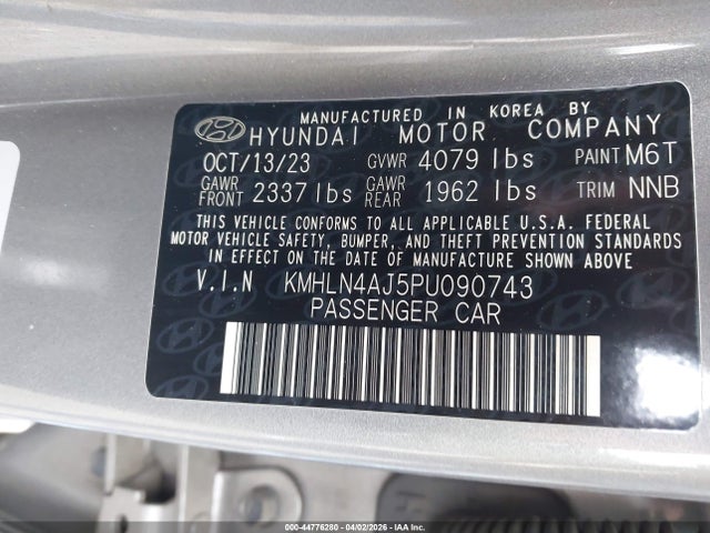 Продаж на аукціоні авто 2023 Hyundai Elantra Hybrid Limited, vin: KMHLN4AJ5PU090743, номер лоту: 44776280