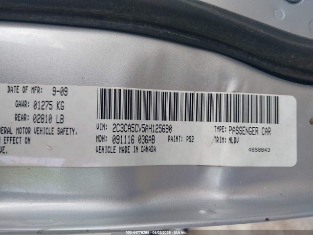 Продажа на аукционе авто 2010 Chrysler 300 Touring/signature Series/executive Series, vin: 2C3CA5CV5AH125690, номер лота: 44776285