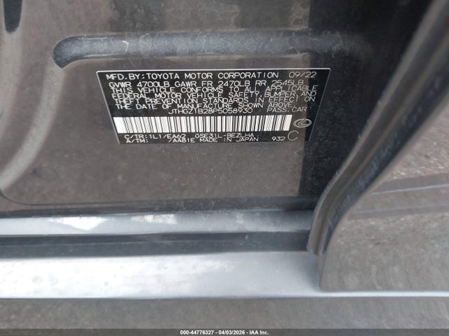 Aukcja sprzedaży 2023 Lexus Is 350 F Sport, vin: JTHGZ1B28P5058930, numer aukcji: 44776327