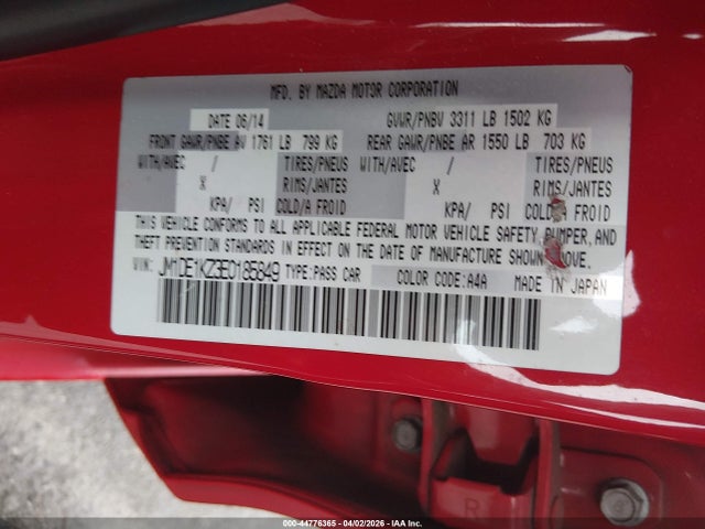 JM1DE1KZ3E0185849 Mazda Mazda2 Sport