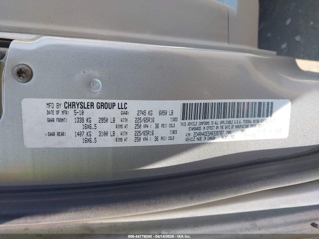 2010 Dodge Grand Caravan Se მანქანა იყიდება აუქციონზე, vin: 2D4RN4DE5AR339787, აუქციონის ნომერი: 44776380