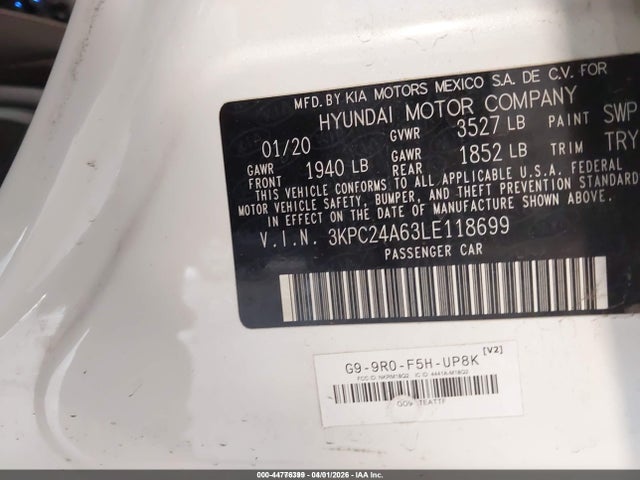 Hyundai ACCENT SE 2020 3KPC24A63LE118699 Image 9