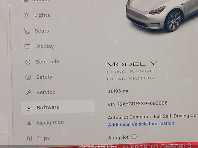 44776416 :رقم المزاد ، 7SAYGDEEXPF693006 vin ، 2023 Tesla Model Y Awd/long Range Dual Motor All-wheel Drive مزاد بيع