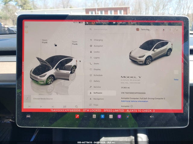 44776416 :رقم المزاد ، 7SAYGDEEXPF693006 vin ، 2023 Tesla Model Y Awd/long Range Dual Motor All-wheel Drive مزاد بيع