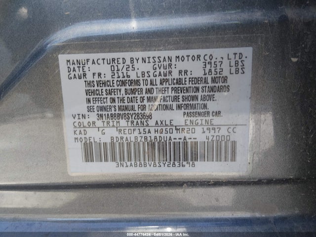 Nissan SENTRA S 2025 3N1AB8BV8SY283698 Image 9