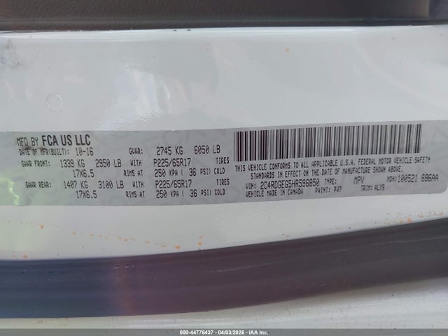 2017 DODGE GRAND CARAVAN 2C4RDGEG5HR596850 Photo 8