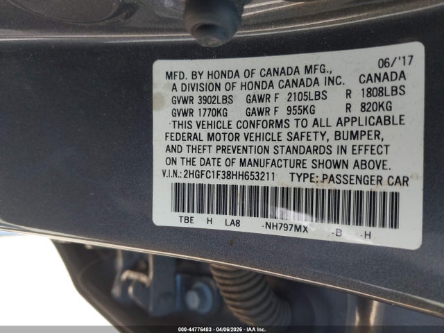 Honda Civic Ex-t 2017 2HGFC1F38HH653211 Image 9