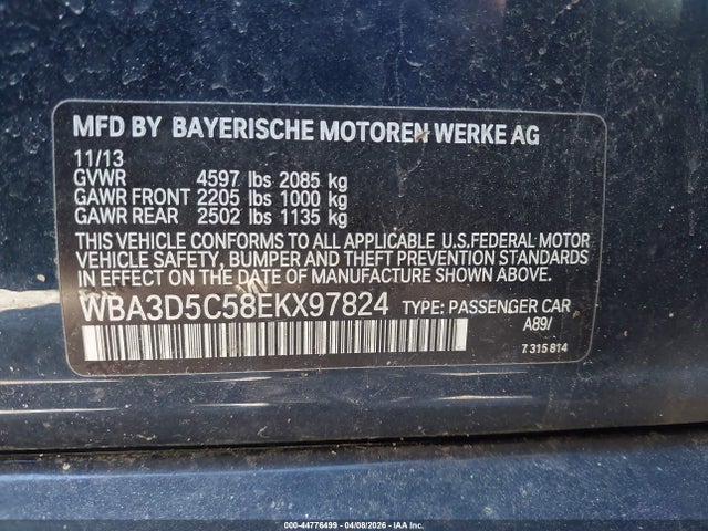 Aukcja sprzedaży 2014 Bmw 328d Xdrive, vin: WBA3D5C58EKX97824, numer aukcji: 44776499