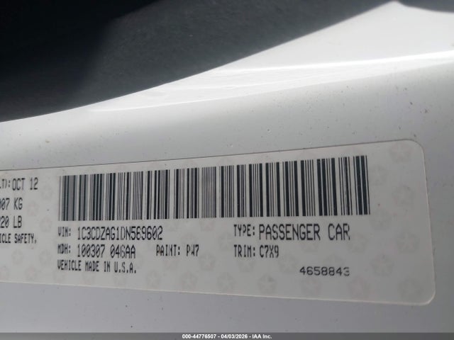 44776507 :رقم المزاد ، 1C3CDZAG1DN569602 vin ، 2013 Dodge Avenger Se V6 مزاد بيع