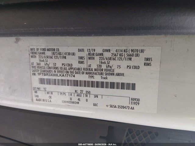 2020 FORD TRANSIT-250 CARGO VAN 1FTBR3X80LKA17174 Photo 8