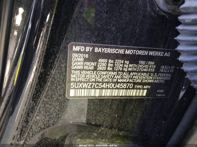 2017 BMW X3 5UXWZ7C54H0U45870 Photo 8