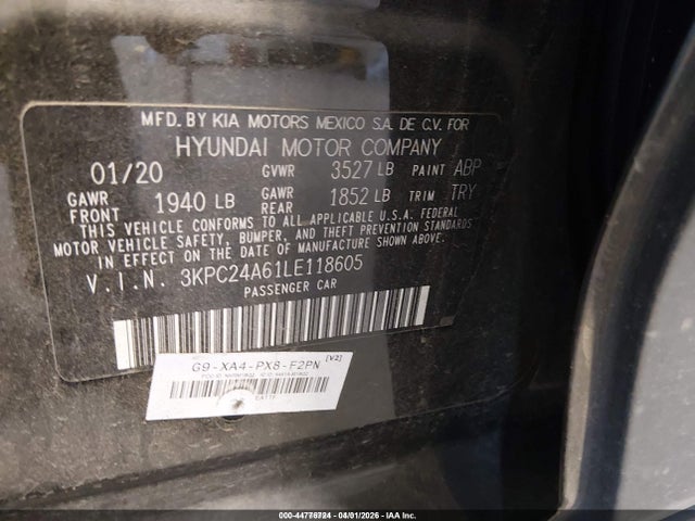 2020 HYUNDAI ACCENT 3KPC24A61LE118605 Photo 8