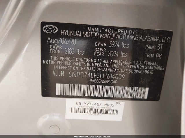 Hyundai ELANTRA SE 2020 5NPD74LF2LH614009 Image 9