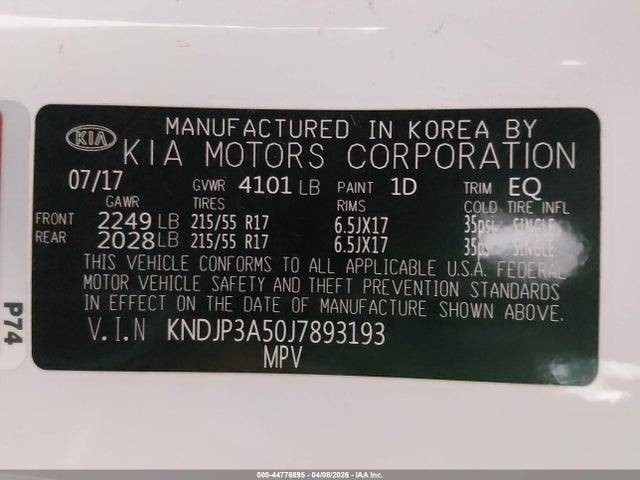Aukcja sprzedaży 2018 Kia Soul +, vin: KNDJP3A50J7893193, numer aukcji: 44776895