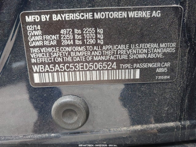Продаж на аукціоні авто 2014 Bmw 528i, vin: WBA5A5C53ED506524, номер лоту: 44776924