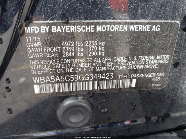 WBA5A5C59GG349423 BMW 528I