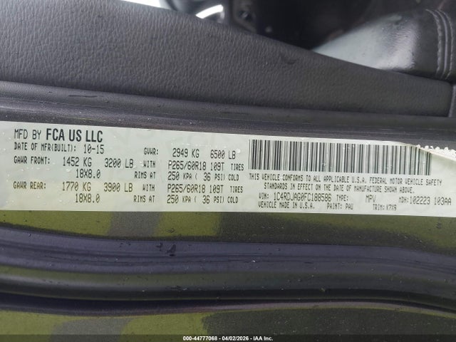 Dodge Durango Sxt 2015 1C4RDJAG0FC188586 Image 9