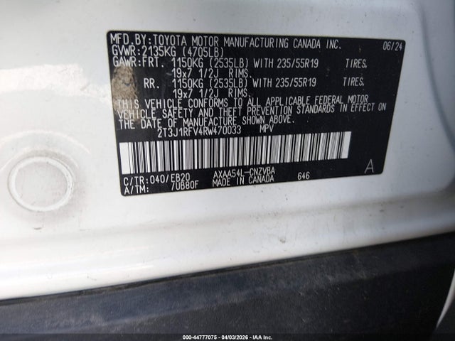 Продаж на аукціоні авто 2024 Toyota Rav4 Adventure, vin: 2T3J1RFV4RW470033, номер лоту: 44777075